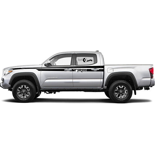 2x Tacoma Toyota TRD Off Road Truck Side Deuren Decals Vinyl Stickers Zwarte lijnen