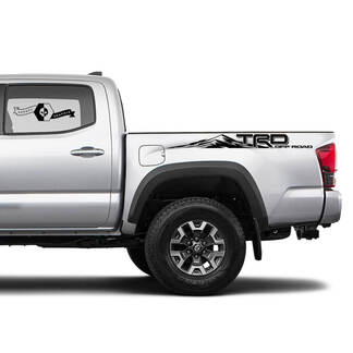 2X Tacoma Toyota TRD Off Road Truck Bed Bergen kant Decals Vinyl Stickers Great Mountain
