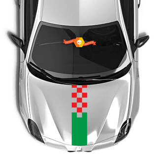 Alfa Romeo motorkapsticker Italië vlag geblokte vlag 2021
