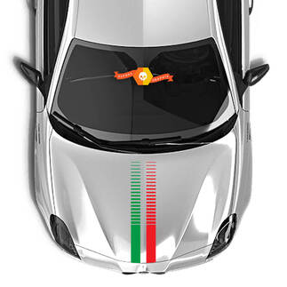 Alfa Romeo motorkapsticker Italië Vlag 2021 Gebogen lijnen
