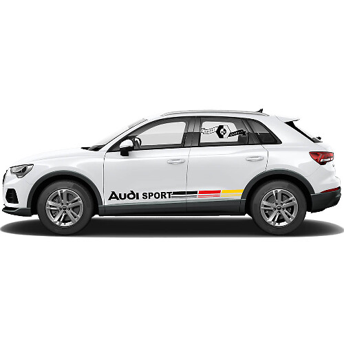 Stel Audi Q3 Stickers Deurzijde In Voor Rocker Panel Duitsland Vlag Vinyl Sticker
