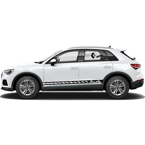 Paar Audi Q3 Stickers Deurzijde Gebogen Lijn Rocker Panel 2021 Vinyl Decal Sticker
