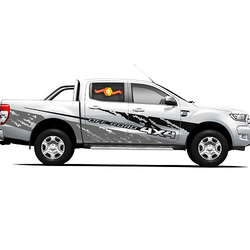 Set Vinyl Stickers Stickers 4X4 Tacoma Toyota TRD Off Road Truck zijdeuren Ash Style 2021
