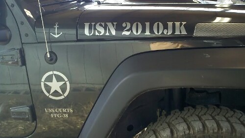 USN USS Curts FFG-38 Militaire zijvinylsticker voor Jeep Wrangler