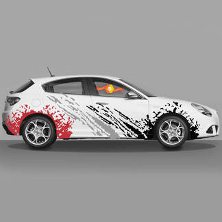 2x deurcarrosseriesticker voor Alfa Romeo Giulietta-stickers, vinylafbeeldingen, Fire And Road 2021
