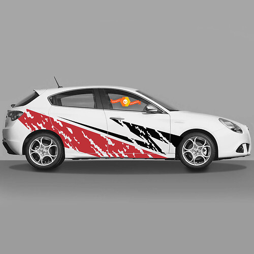 2x deuren Body Decal Fits Alfa Romeo Giulietta Decals Vinyl Graphics Fire Road New Style