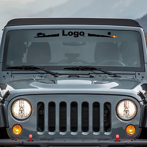 Mountain Style Logo Voorruit Vinyl Sticker voor Jeep Wrangler Rubicon