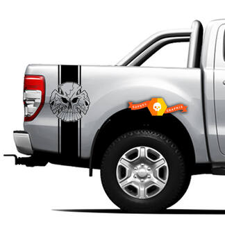Paar vinylstickers Stickers Side 4x4 graphic voor Ford Ranger Off Road, Triple Skull 2021
