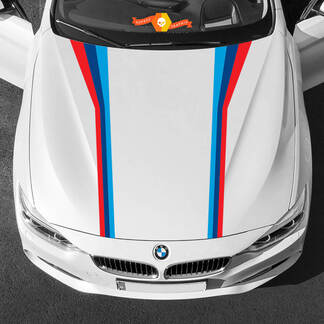 Paar motorkapstrepen M-kleuren voor BMW alle generaties en modellen
