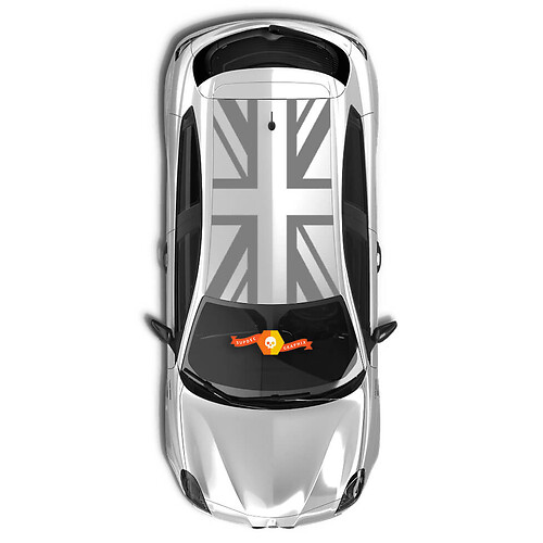Vinyl Decals Side Stickers Alfa Romeo British Rooftop Vlag Grijs Nieuw 2022
