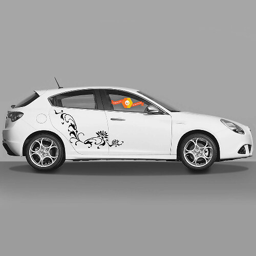 Paar Vinylstickers zijstickers Alfa Romeo bloemsilhouet nieuw 2022
