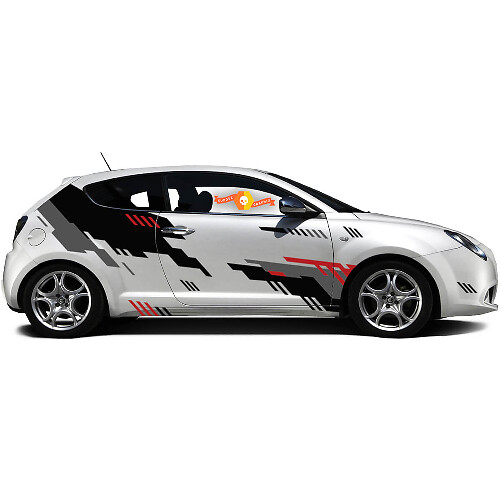 Paar Vinyl stickers zijgrafiek Stickers Alfa Romeo MITO punkstijl nieuw 2022

