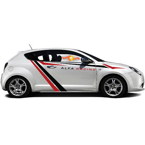 Paar Vinylstickers zijgrafiekstickers Alfa Romeo MITO Alfa Racing 2022
