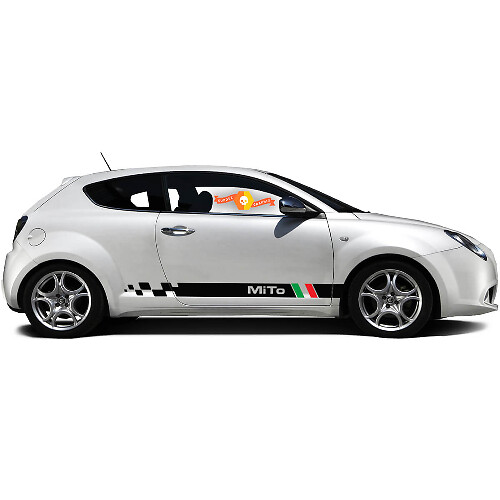 Paar Vinylstickers zijgrafische stickers Alfa Romeo Rocker Panel MITO Italië vlag 2022
