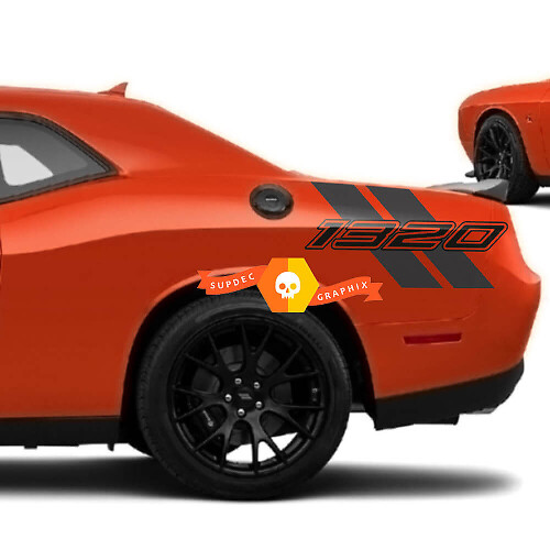 2 kleuren Zijbed Vinyl Decal Stickers Kit voor Dodge Challenger R/T Scat Pack 1320
