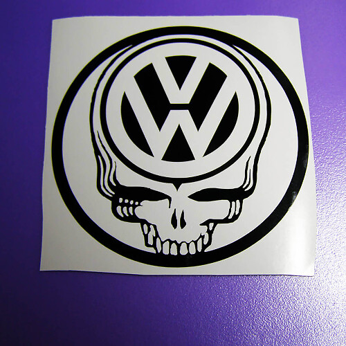 VW Logo Skull Vinyl Decal Sticker Set voor Volkswagen