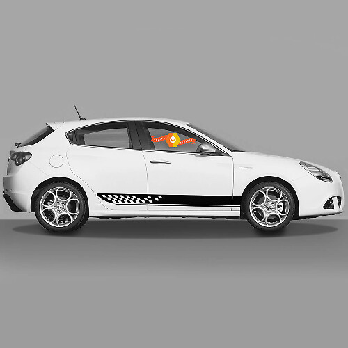 Geruite Strepen Zijvinyl Sticker voor Alfa Romeo Giulia
