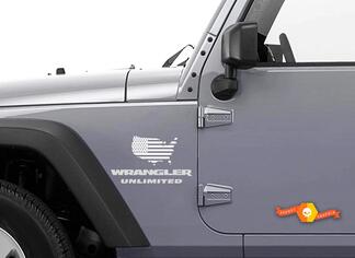 2 Jeep USA Flag Maps jk Wrangler-stickers