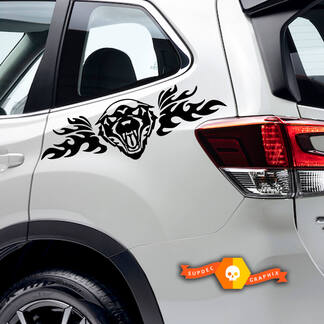 Vinylstickers Grafische stickers zijkant Toyota tijgerbeettekening nieuw 2022
