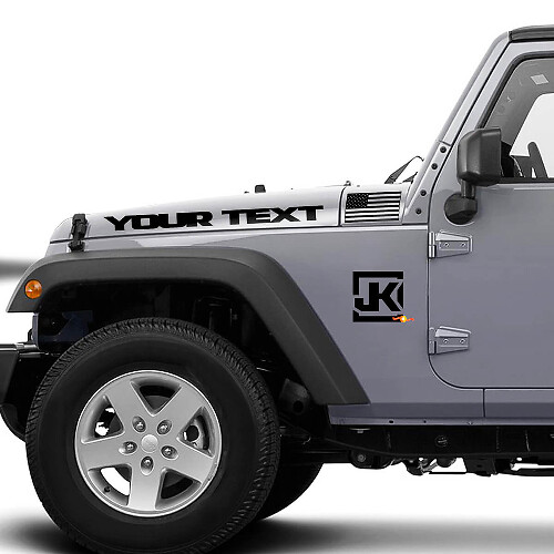 Custom Tekst USA Vlag JK Logo Motorkap & Zij Vinyl Decal Kit voor Jeep Wrangler JK