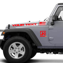 Custom Tekst USA Vlag JK Logo Motorkap & Zij Vinyl Decal Kit voor Jeep Wrangler JK_3