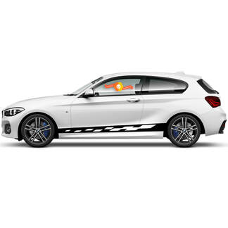 Paar vinylstickers Grafische stickers zijkant rockerpaneel voor BMW 1-serie 2015 diamanten op band
