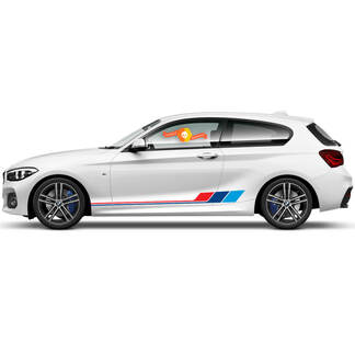 Paar vinylstickers Grafische stickers zijpaneel voor BMW 1-serie 2015 kleurrijke strepen
