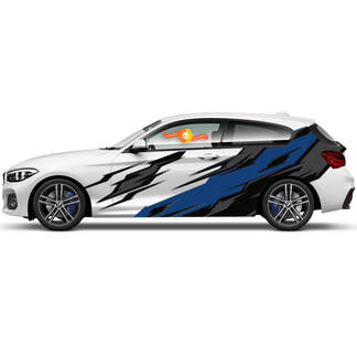Paar vinylstickers Grafische stickers zijkant voor BMW 1-serie 2015 Ninja Strike
