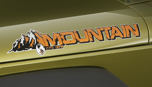 2 Jeep Mountain Rubicon JK Hood Colors Sticker Sticker#2
