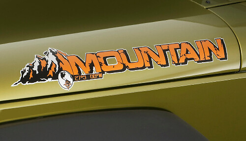 2 Jeep Mountain Rubicon JK Hood Colors Sticker Sticker#2
