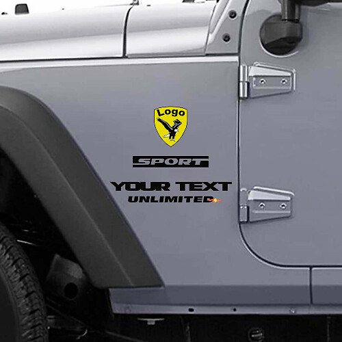 Custom Bald Eagle Sport Zij Vinyl Decal Kit voor Jeep Wrangler_1