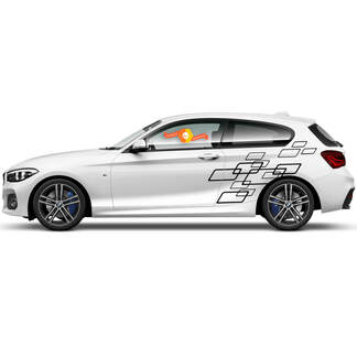 Paar vinylstickers Grafische stickers zijkant BMW 1-serie 2015 vierkante stijl
