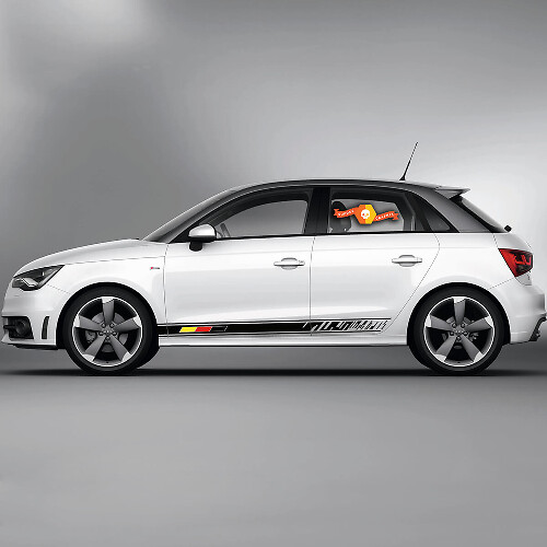 Paar vinylstickers grafische stickers Audi A1 Rocker panel kleurenpalet 2022
