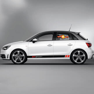 2x vinylstickers grafische stickers Audi A1 Rocker panel S1 racestrepen 2022
