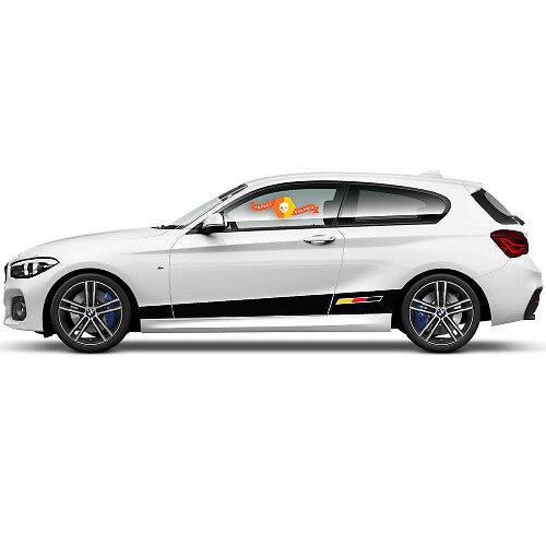 Paar vinylstickers grafische stickers zijde bmw 1-serie 2015 Rocker panel palette op de strip
