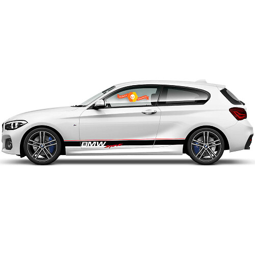 Paar Vinyl Decals Grafische Stickers zijde bmw 1 serie 2015 Rocker panel SPORT
