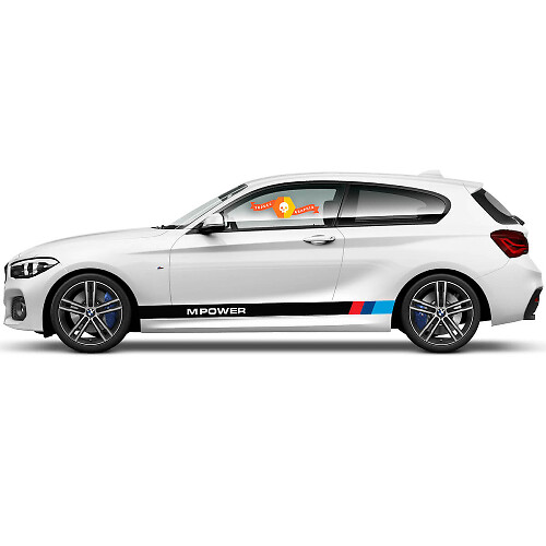 Paar Vinyl Decals Grafische Stickers zijde bmw 1 serie 2015 Rocker panel M POWER nieuw
