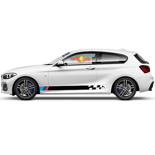 Paar vinylstickers grafische stickers zijde BMW 1-serie 2015 Rocker panel racing stripes 2022
