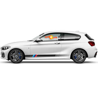 Paar vinylstickers Grafische stickers zijkant BMW 1-serie 2015 Rockerpaneel Racing strip 2022
