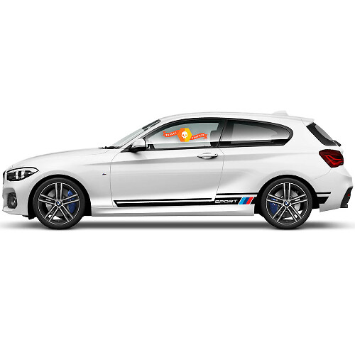 2x Vinyl Stickers Grafische Stickers zijde bmw 1 serie 2015 rocker panel Racing stijl

