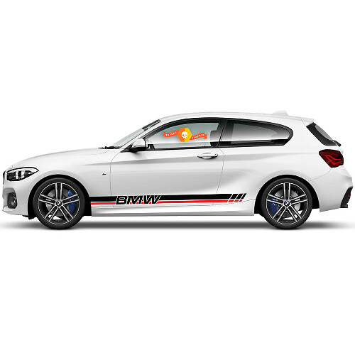2x Vinyl Stickers Grafische Stickers zijde bmw 1 serie 2015 rocker panel BMW racing stijl
