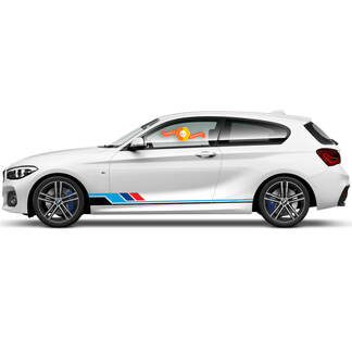 2x vinylstickers grafische stickers zijkant BMW 1-serie 2015 dorpelpaneelstrips nieuw
