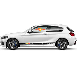 2 x vinylstickers grafische stickers zijkant BMW 1 serie 2015 rocker panel strepen Duitsland
