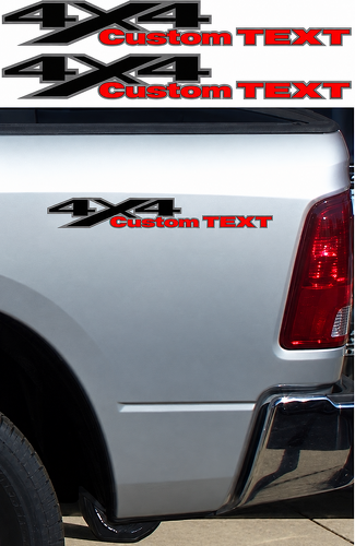4x4 Aangepaste Tekst Schuin Truck Lettering Zijde Vinyl Decal Sticker voor Dodge Ram 1500