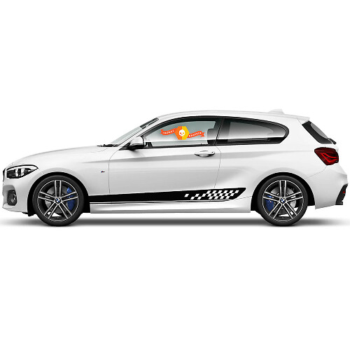 2 x Vinyl stickers Grafische stickers zijde bmw 1 serie 2015 rocker panel racing track
