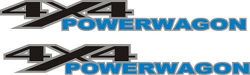 2 DODGE RAM 4x4 blauwe POWER WAGON TRUCK vinyl stickers stickers