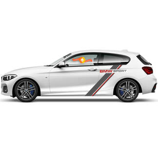 2 x vinylstickers grafische stickers zijkant BMW 1-serie 2015 stijlvol achterste deel
