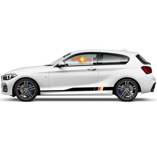 2 x vinylstickers grafische stickers zijkant BMW 1-serie 2015 rockerpaneel Duitsland
