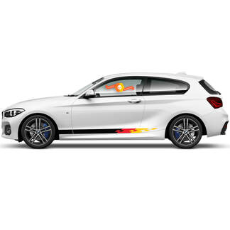 2 x vinylstickers grafische stickers zijkant BMW 1 serie 2015 rocker panel palet vlag Duitsland
