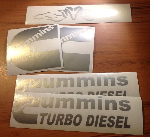 Cummins Power Wagon Diesel Vinyl Sticker Set voor Dodge Ram
